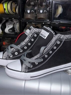 Classic Black Canvas High-Top Sneakers for Men
